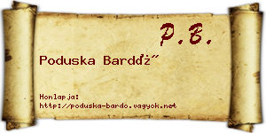 Poduska Bardó névjegykártya